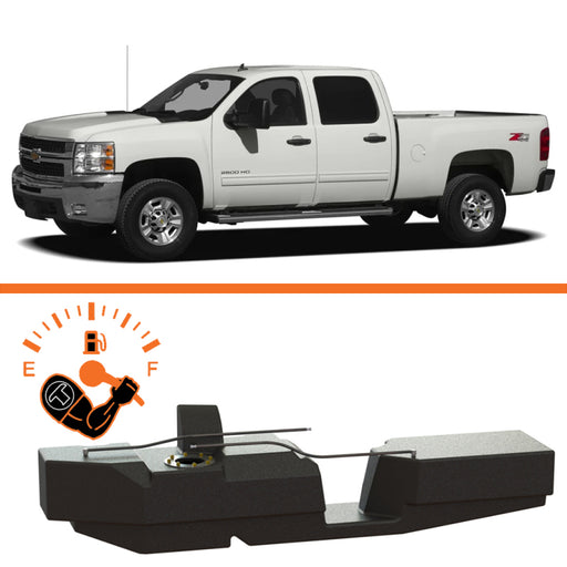 Titan Fuel Tanks XXL 52 Gallon Mid-Ship Fuel Tank 2001-2010 GM 2500/3500 Duramax Crew Cab Short Bed - tft7010201